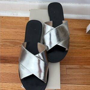 Banana Republic Metallic Silver Sandals